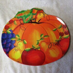 Fall Pumpkin Shaped Melamine Plate -- Autumn is approaching fast!